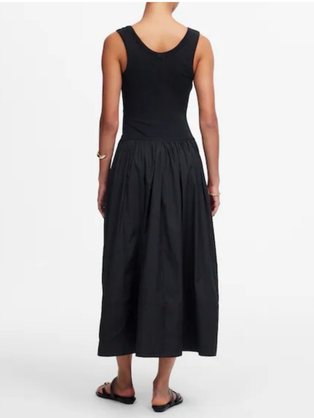 Madewell Mixed Poplin Scoopneck Maxi Dress Medium NWT - Picture 3 of 5